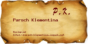 Parsch Klementina névjegykártya